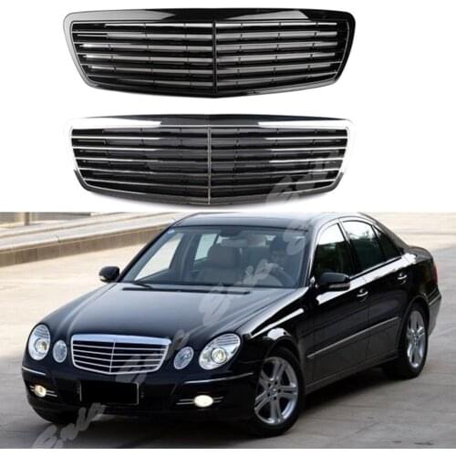 Front Racing Billet Bumper Grille Upper Facelift Grill For Mercedes-Benz E-Class W211 2003 2004 2005 2006