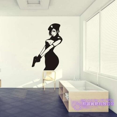 Police Naked Body Wall Sticker Bathroom Room Home Decoration Posters Vinyl Sticker Sexy Girl Wall Decal