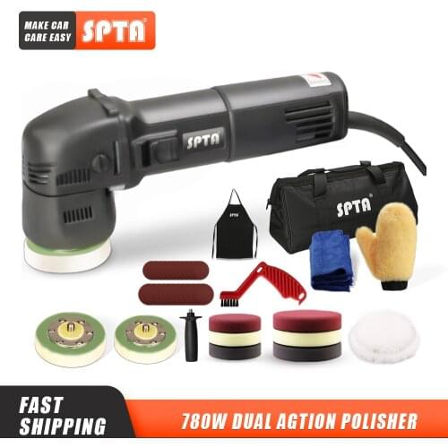 SPTA 3inch Random Orbit Dual Action Polisher 110V/220V Mini Electric Polisher Car Beauty Polishing Machine & Accessories