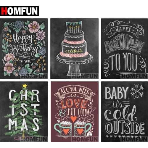HOMFUN Full Square/Round 5D DIY Diamond Embroidery "Blackboard text" Diamond Painting Cross Stitch 5D Decor gift A06827