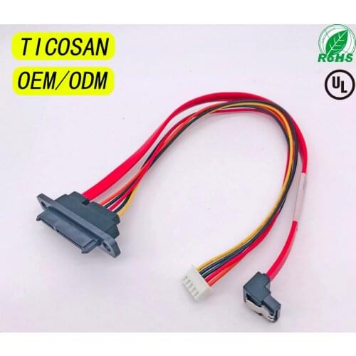 SATA7+15P FEMALE 180° Lockable to PH2.5 5P SATA 7P 90° LOCK supply SATA HDD hard drive high speed computer data power CABLE