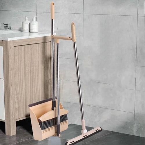Broom and Dustpan Wiper Set for Home Cleaning Floor Dust Hair Wipe Water To Sweep Garbage Scoop House Kitchen Magic Brush Lazy