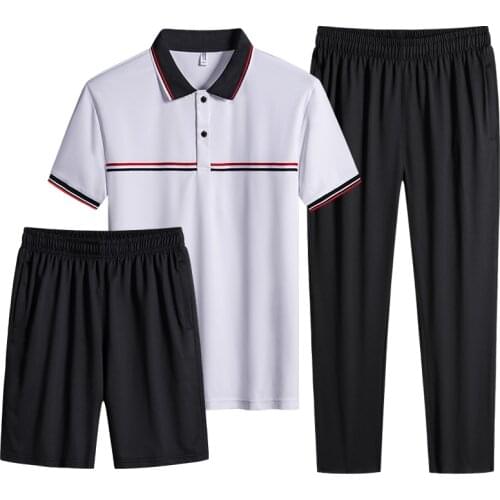 Tracksuit Men 3PC Sets Men Sweat Suit Jogger Set Sport Pants Men Summer Suit Two-piece Fashion Fitness Suit Men Outfit Set 2021