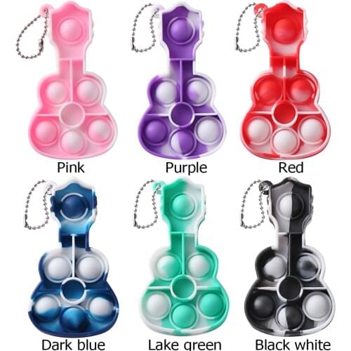 Car Decorate Silicone Push Bubble Keychain Toy Adults Kids Anti-stress Relaxing Fidget Toys Stress Relieve Needs Concentration