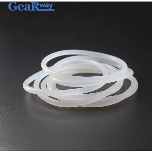 Gearway O Ring Seal Food Grade 3.1mm thickness Translucent Silicon O Ring Sealing Gasket 51/52/53/54/78/80mm OD VMQ O Type Ring