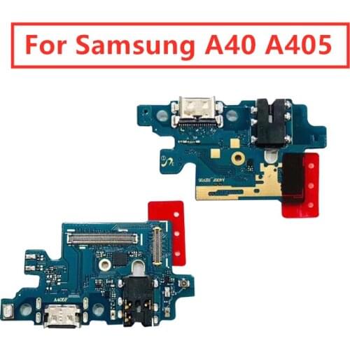 For Samsung A40 A405 USB Charger Port Dock Connector PCB Board Ribbon Flex Cable + Headphone Jack Audio Earphone repair Parts