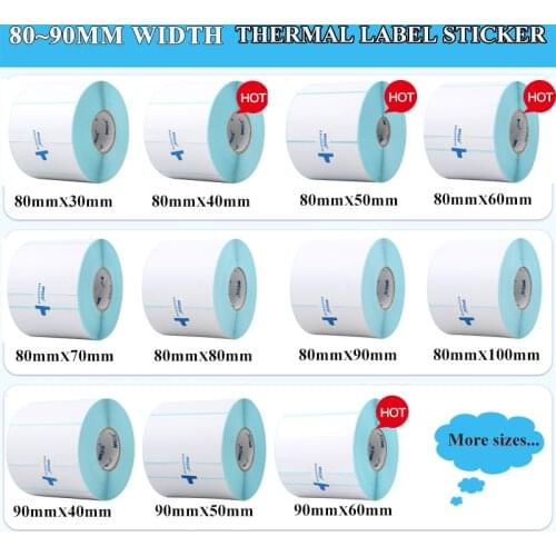 Waterproof Thermal Sticker Self-adhesive Label Barcode Paper Width 80 MM 90 MM Supermarket Price Blank Printing Paper