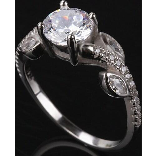 WYJZY Inlaid rose shape ring for women Large luxury zircon ladies wedding ring classic ladies jewelry