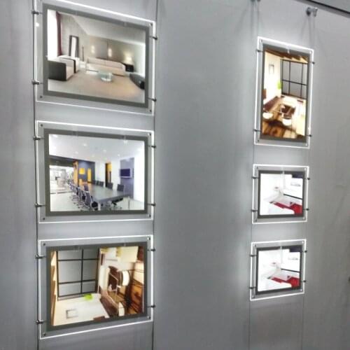 10unit/Column) A3 Single Sided Magnetic Face Wire Cable & Suspension Display Systems for Hanging Signs & Ads