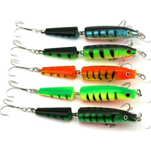 100pcs 2016 Top Quality Fishing Lures 10.5cm/9.6g fishing tackle 5 color Jointed Minnow fishing bait Isca Artificial Hard Bait