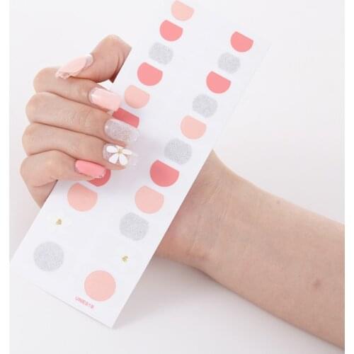 22 Tips/Sheet Solid Colors And Creative Nail Art Sticker For Nails Designer Nail Decals Full Beauty Minimalist Design Nail Tape
