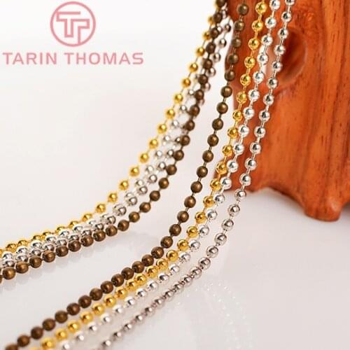 5 Meters 1.5MM 2MM 2.4MM Iron Ball Chains Bead Necklace Chains Diy Jewelry Findings Jewelry Accessories