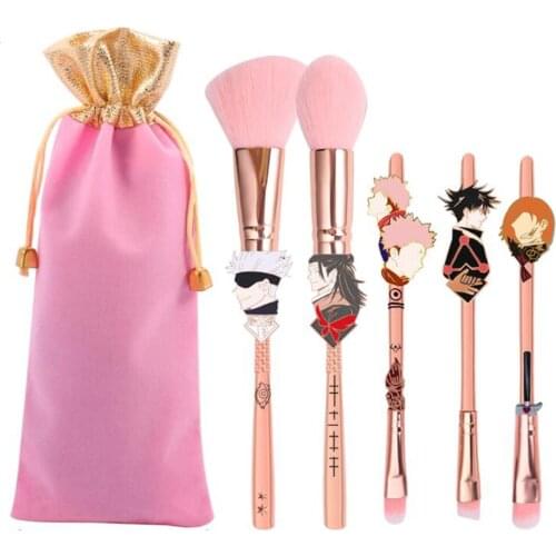 5 Pcs/Lot Anime Jujutsu Kaisen Pink Itadori Yuji Fushiguro Megumi Eye Shadow Bronzer Sculpting Highlighter Girl Makeup Brush New