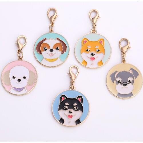 5PCS/LOT Fashion Dog Charms Jewelry Animal Lovely Keychain bag pendant Husky Schnauzer tag DIY Necklace bracelet