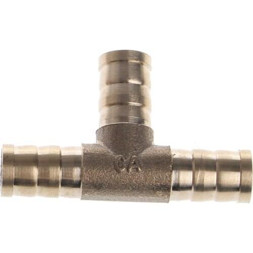 6-16mm Brass T Piece 3 Way Fuel Hose Joiner Connector For Air Oil Gas Dropshipping