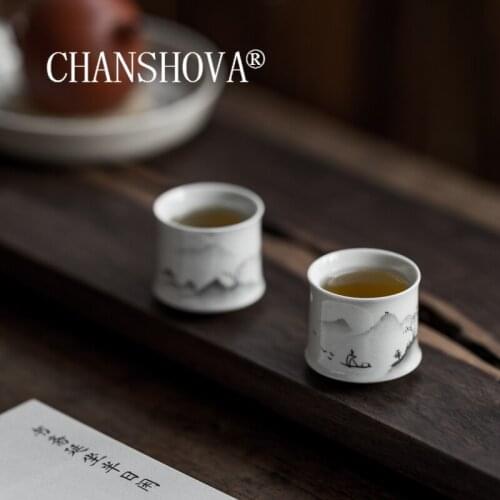 CHANSHOVA 50ml Traditional Chinese Style Handpainted Ceramic Handmade Teacup Coffee Cups Small liquor cup China porcelain H435