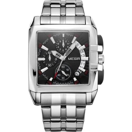 Megir new business mens quartz watches fashion brand chronograph wristwatch for man hot hour for male with calendar 2018 NEW