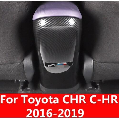 For Toyota CHR C-HR 2016-2019 rear exhaust air hood trim interior armrest box decorative frame rear seat anti-skid cover