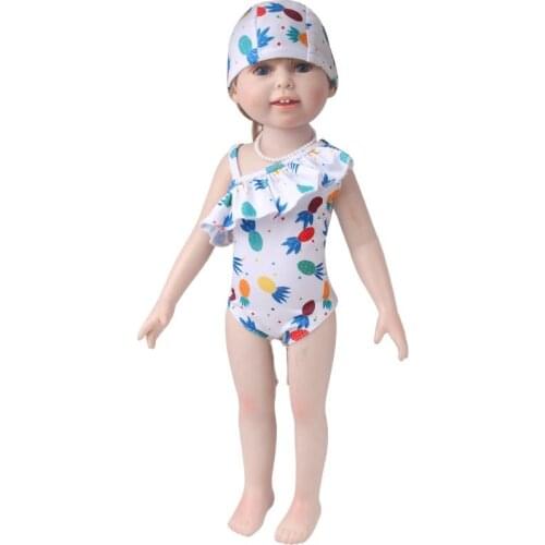 Printed Bikini Swimsuit New Born Baby Doll Clothes for 18" 43cm American Girl Reborn BJD Dolls Accessories Suit Outfit