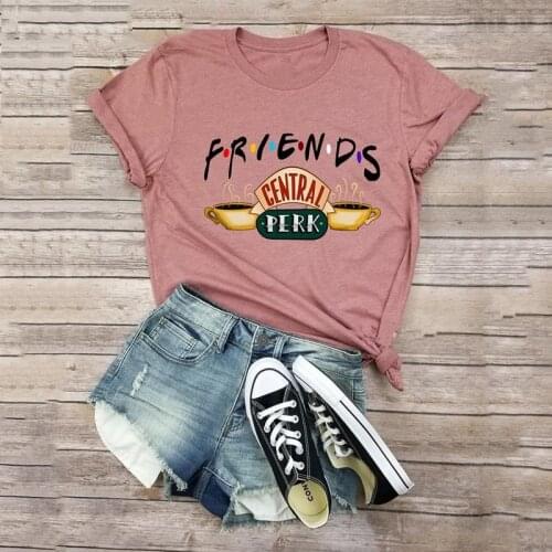 Pink Casual T-shirt for Women Friends Tee Shirts New Fashion 2020 Plus Size 5XL Tshirts Short Sleeve Summer Tees Tops Clothing