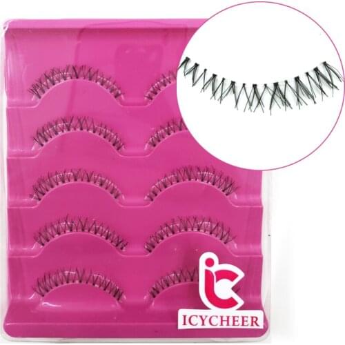 ICYCHEER 5 Pairs Handmade Eyelashes Natural Lower Under Bottom False Eyelashes Make up Accessories Eyelashes