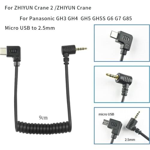 Micro USB to 2.5mm L1 Remote Camera Control Cable for ZHIYUN Crane 2 /ZHIYUN Crane Panasonic GH3 GH4 GH5 GH5S G6 G7 G85