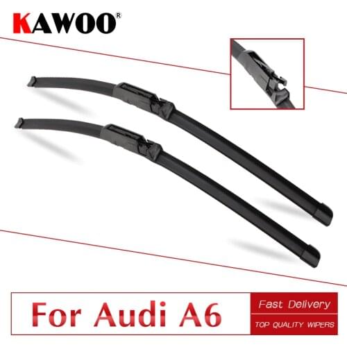 KAWOO For Audi A6 C5 C6 C7 4F From 1997 To 2017 Auto Car Wiper Blades Natural Rubber Fit U Hook/Slider/Claw/Push Button Arms