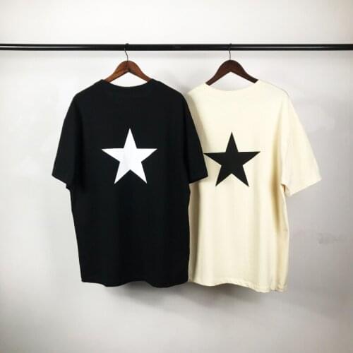 2021summer Fashionable Five Pointed Star Printing Design Casual Loose and Versatile Cotton Crew Neck Short Sleeve T-shirt