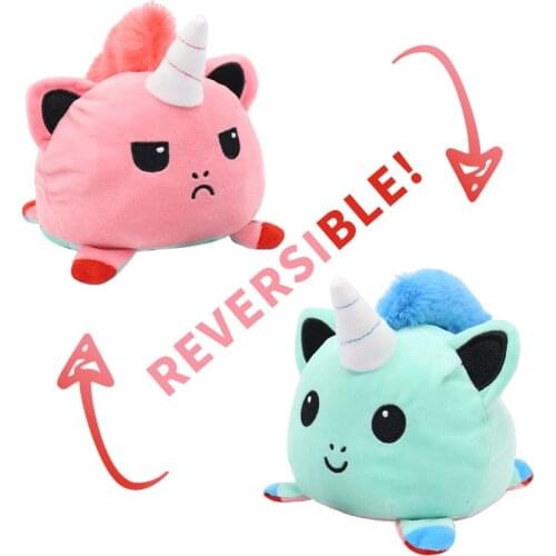 Cute Flip Pet Toys Octopus Doll Double Face Facial Expression Flip Animal Cartoon Soft PP Cotton Plush Toys for Dogs and Kids