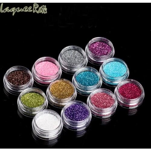 12Pcs/Set Nail Glitter Mini Bottle Nail Art holographic Powder Dust 3D Tips Rhinestone Manicure Tools Nail Art Polish Glitter