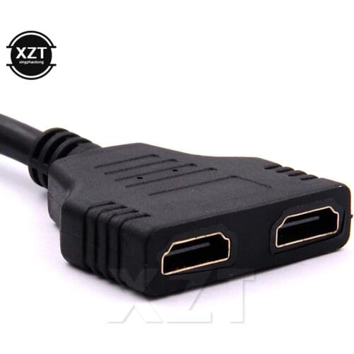 Newest 1080P 1pcs 1 Male To Dual HDMI 2 Female Cable HDMI Splitter Adapter in HDMI HD LED LCD HDTV PC