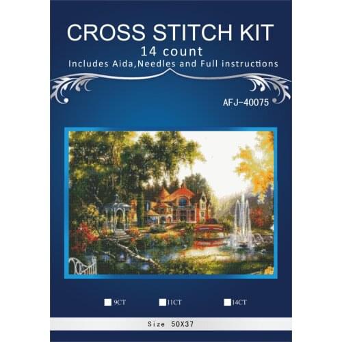 Oneroom Rural cottage Scenery Embroidery Needlework Crafts 14CT Unprinted DMC DIY Quality Cross Stitch Kits Handmade Arts Decor