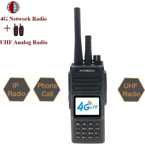 Anysecu 4G Network Radio R-1560 Linux system work with Real-ptt Platform UHF Transceiver 400-520MHz 2800mAh Portable Radio
