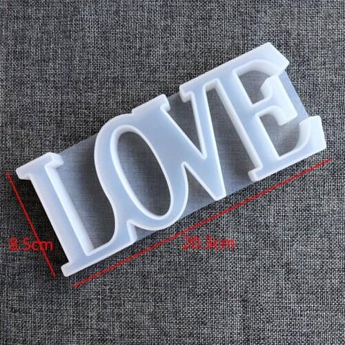 DIY LOVE Sign Crystal Resin Casting Mold Silicone LOVE Jewelry Gypsum Ornament Modeling Mold for Table Decoration Handicraft