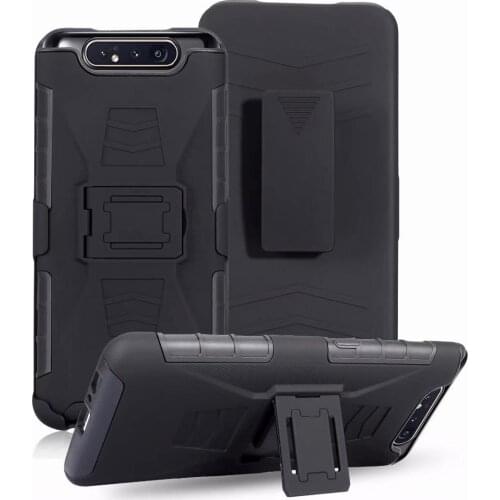 ShockProof Heavy Duty Armour Tough Stand Case With Belt Clip For Samsung Galaxy A80/A90