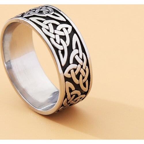 Nordic Vintage Celtics Spiral Knot Ring For Men Women Punk Biker Stainless Steel Viking Ring Amulet Jewelry Gift Wholesale