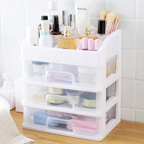 Drawers makeup organizer plastic cosmetic storage box jewelry container makeup case makeup brush organizer
