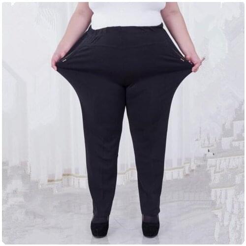 Capri Women Pants 2020 Autumn Winter Plus Velvet Middle Age Women Thicken Straight Pants Oversized Vintage Black Capris J270