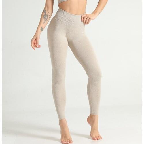 Seamless Women Leggings Push Up Stripe Knit Workout Leggins Casual High Waist Gym Pants Breathable Fitness Femme Tights 5 Colors