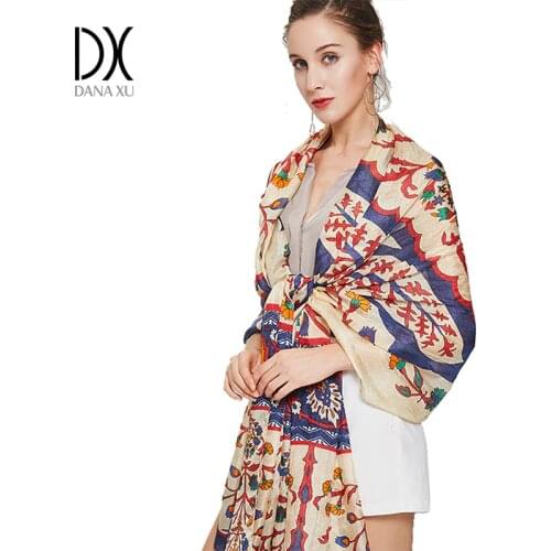 2019 Silk Long Scarf Luxury Brand Women New Design Beach Blanket Shawl Wear Swimwear Bandana Hijab Face Shield Foulard 245*110