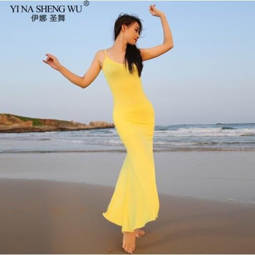 Belly Dance Costume Sling Long Skirt Underwear Robe Bottoming Dress Women Stage Wear Bellydance Khalegy Performance Dress