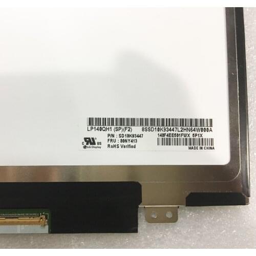 IPS 14.0" LCD Screen Laptop Matrix for LG LP140QH1-SPF2 LP140QH1(SP)(F2) FRU 00NY413 WQHD 2560X1440 P/N SD10K93447 LP140QH1 SPF2