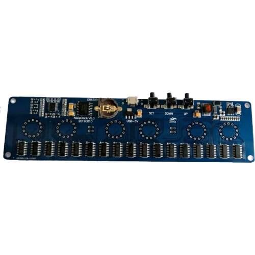 Zirrfa 5V Electronic DIY kit in14 Nixie Tube digital LED clock circuit board kit PCBA, No tubes