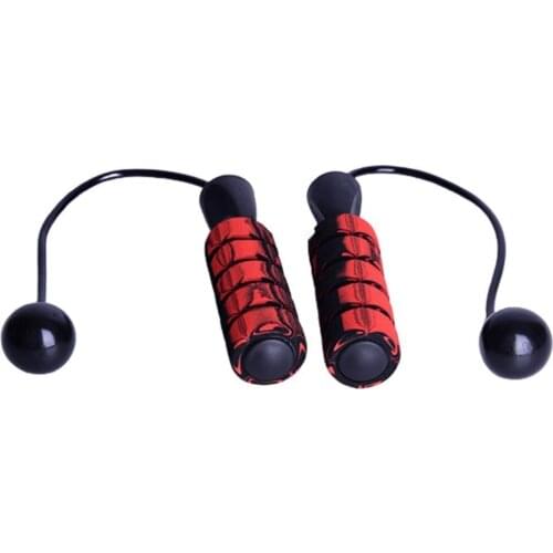 1 Pair Wireless Jump Rope Lightweight Weighted Reusable Gradient Black Red B Bearing Small Ball Skipping Rope for Fitness