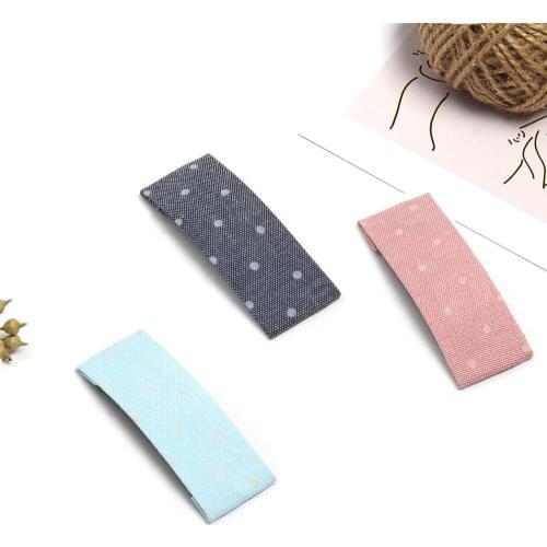 1PC Denim Hair Clips Pin for Women Fashion Geometric DOT Barrettes BB Clip Headwear Girls Sweet Hairpins Hair Accessorie