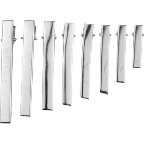 10PCS/lot New Silver Flat Metal Single Prong Alligator Hair Clips Crocodile Barrette For Bows DIY Hairpins