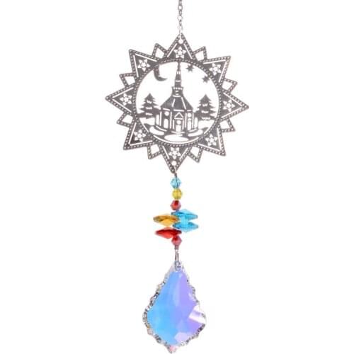 2019 New Fashion Romantic Castle Window Hanging AB Bead Colorful Glass Pendant Home Decoration Accessories Modern Best Gift