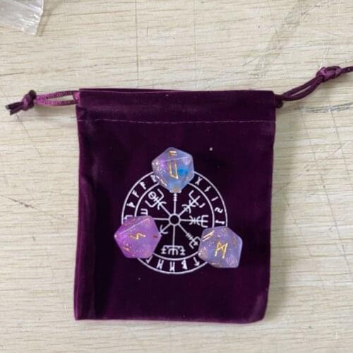 3 Pcs 8-Sided Rune Dice Resin Assorted Polyhedral Dices Set Divination Table Board Roll Party Cards Playing Game Toy My07 21