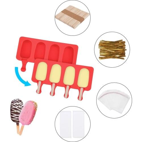 Newest Arrival Popsicle Molds Set 12/4 Pieces Ice Pop Maker Home Reusable Popsicle Box with Lid and Stick