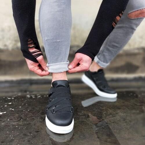 WG033 Black Male High Sole Shoes